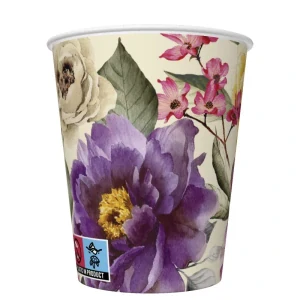 Papierový pohár 250ml FLOWER mega