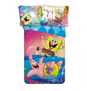 Obliečky do postieľky 100x135 SPONGEBOB splash