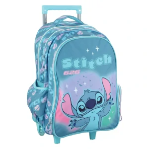 Školská taška na ťahanie LILO A STITCH modrá 46cm