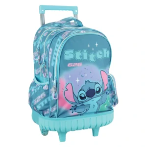 Školská taška na ťahanie LILO A STITCH modrá 01 46cm