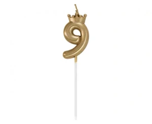 Sviečka č.9 KORUNKA zlatá