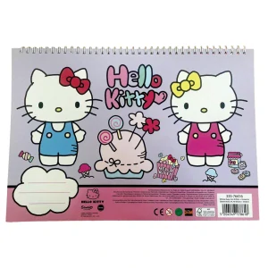 Špirálový skicár + nálepky HELLO KITTY torta
