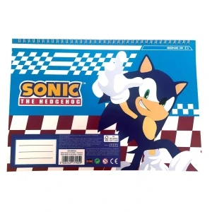 Špirálový skicár + nálepky SONIC speedy