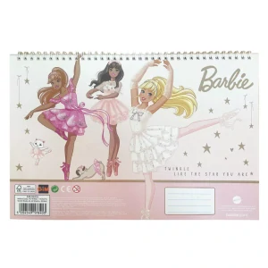 Špirálový skicár + nálepky BARBIE balet