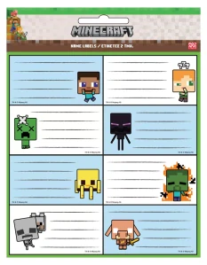 Lepiace štítky (16ks) MINECRAFT