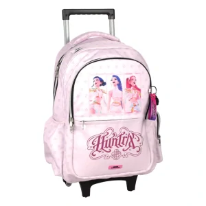 Školská taška na ťahanie LOVCI DÉMONOV pink 46cm