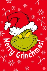 Deka 100x150 GRINCH červená