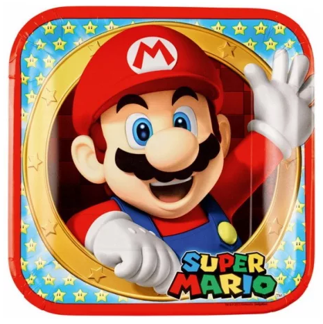Papierový tanier 23cm SUPER MARIO