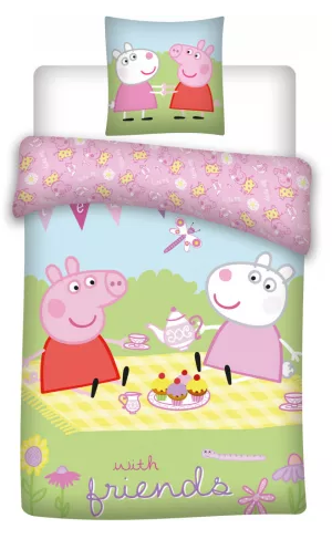Obliečky do postieľky 100x135 PEPPA PIG piknik