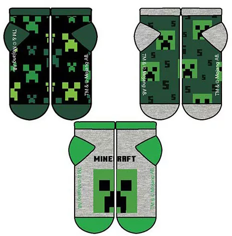 Krátke ponožky 3ks MINECRAFT 02 - 27/30