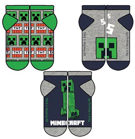 Krátke ponožky 3ks MINECRAFT 04 - 23/26
