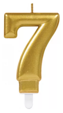 Sviečka č.7 zlatá