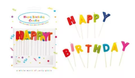 Sviečky HAPPY BIRTHDAY color