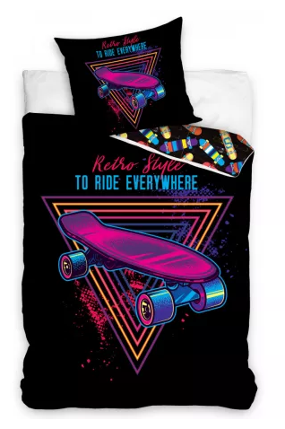 Obliečky 140x200 SKATEBOARD na čiernom