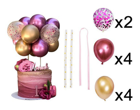 Tortový zápich BALÓNIKY ružová