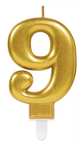 Sviečka č.9 zlatá
