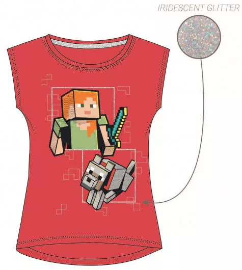 Tričko s krátkym rukávom MINECRAFT dievčenské - 6r.
