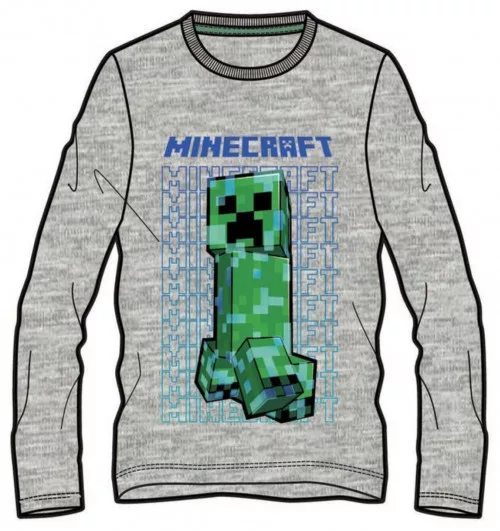 Tričko s dlhým rukávom MINECRAFT šedé - 12r.