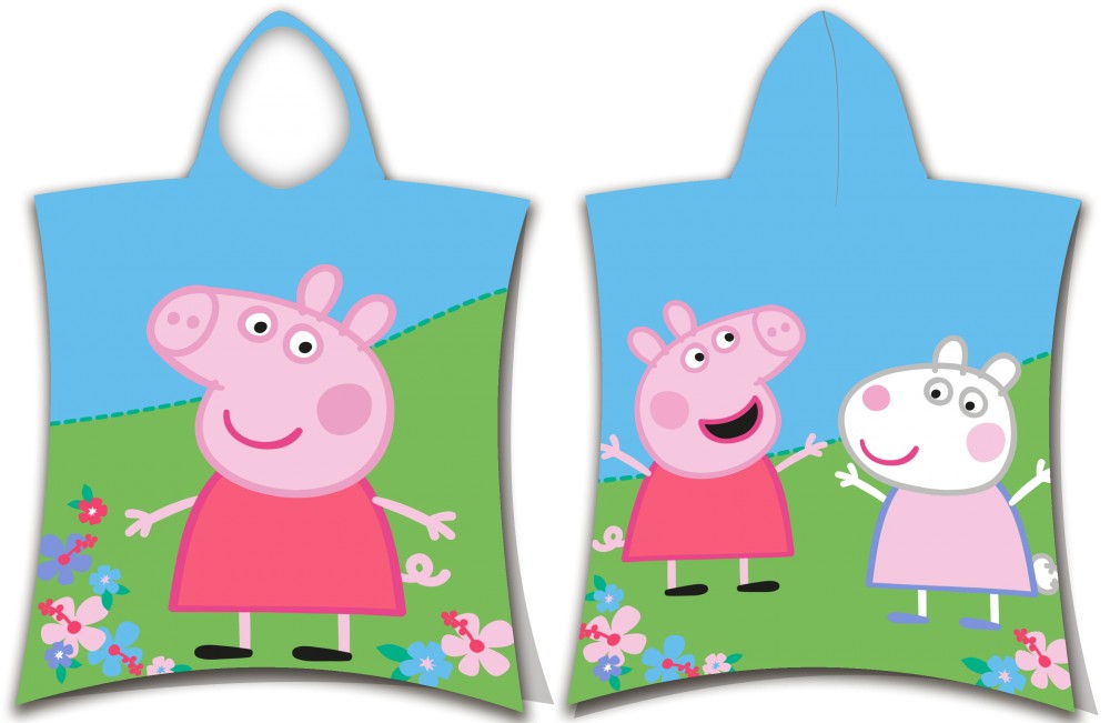 Pončo 60x120 PEPPA PIG na lúke