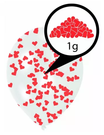 Balóny PLNENÉ srdiečka (6ks)
