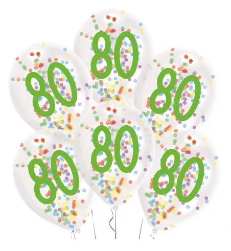 Balóny NARODENINY 80r. (6ks)