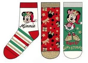 Ponožky 3ks MINNIE vianoce - 31/34