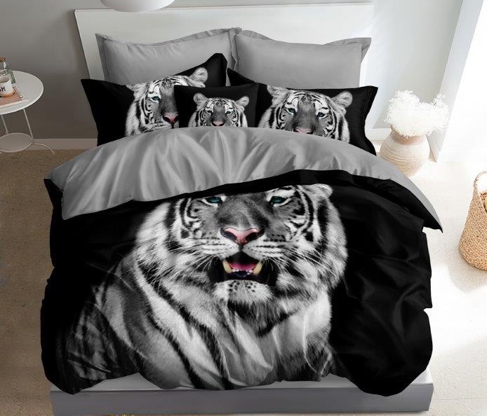 Obliečky 140x200 TIGER na čiernom