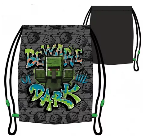 Vrecko na prezúvky MINECRAFT dark 37cm