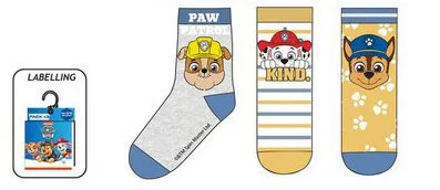 Ponožky 3ks PAW PATROL 02 - 23/26