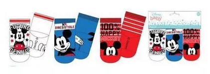 Ponožky 3ks MICKEY color - 6-12m.