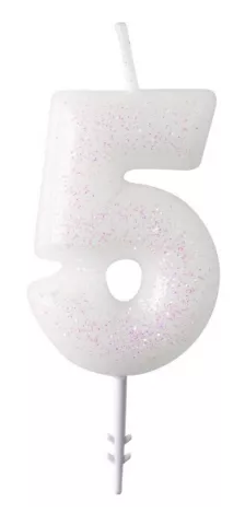 Sviečka č.5 biela