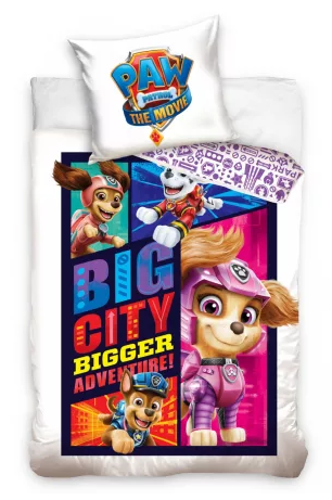 Obliečky 140x200 PAW PATROL big city biele