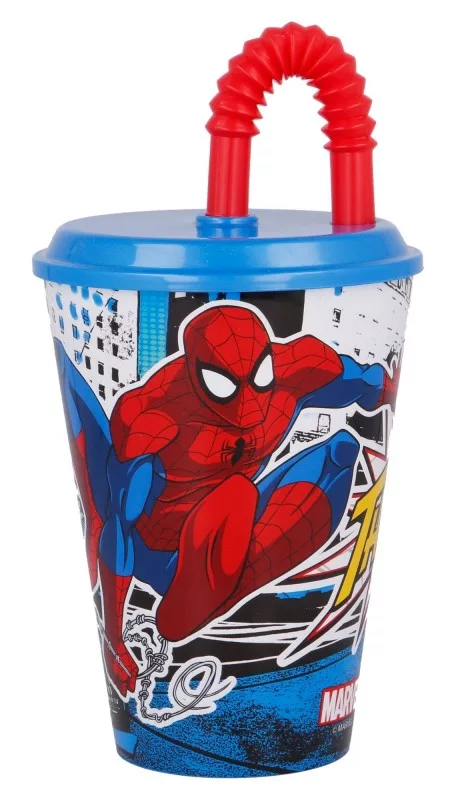 Plastový pohár so slamkou SPIDERMAN