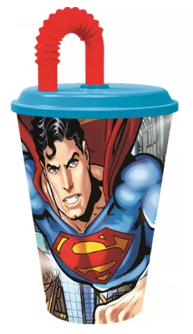 Plastový pohár so slamkou SUPERMAN