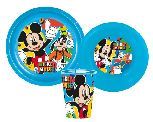 Jedálenský set - plast MICKEY modrý
