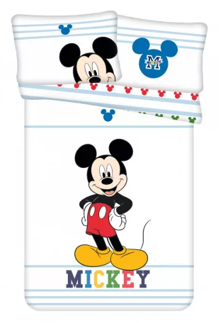 Obliečky do postieľky 100x135 MICKEY biele