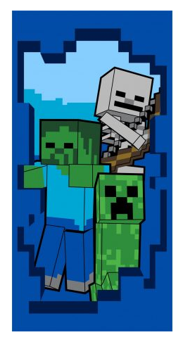 Osuška 70x140 MINECRAFT modrá