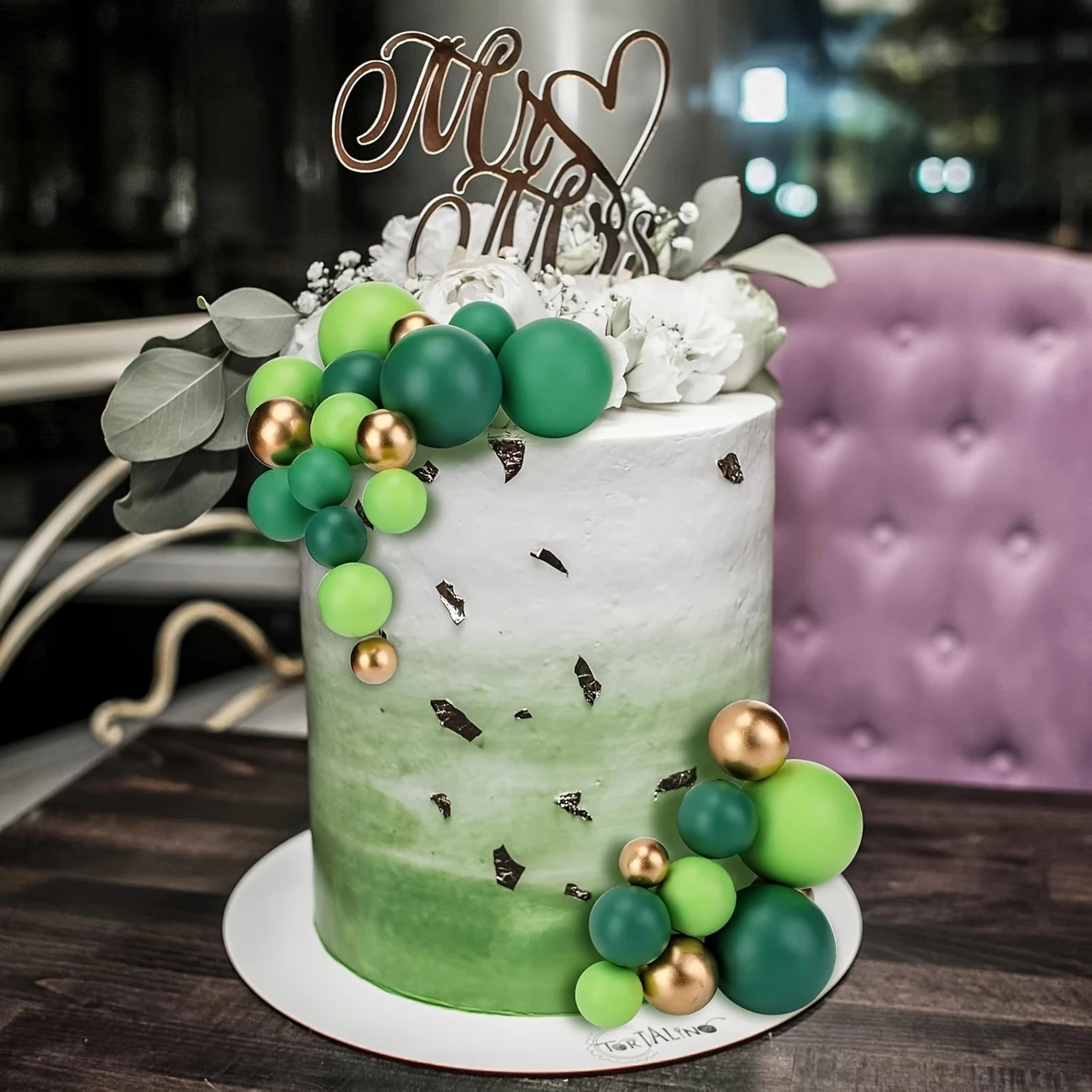 Tortový zápich GULIČKY mix zelené (108ks)