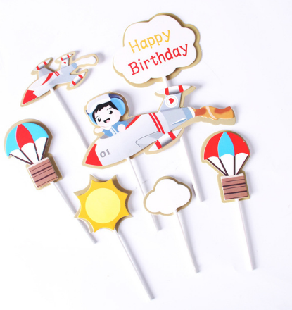 Tortový zápich CHLAPČEK lietadlo