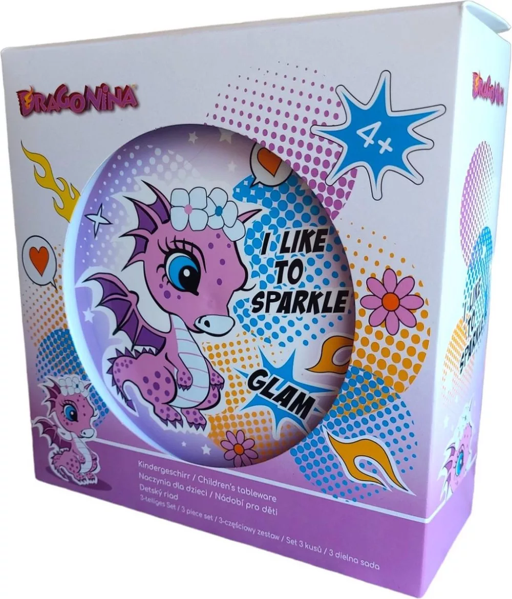 Jedálenský set v krabičke - plast DRAGON glam