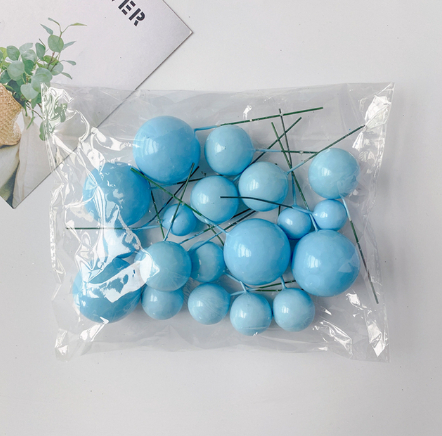 Tortový zápich GULIČKY bledomodré (20ks)