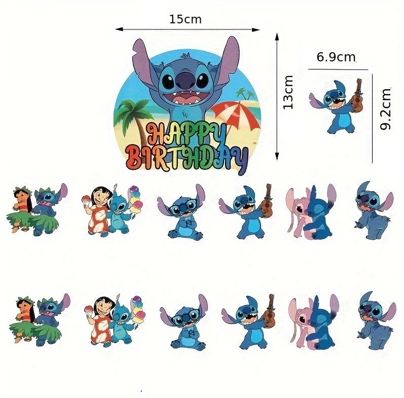 Tortový zápich LILO A STITCH leto (13ks)