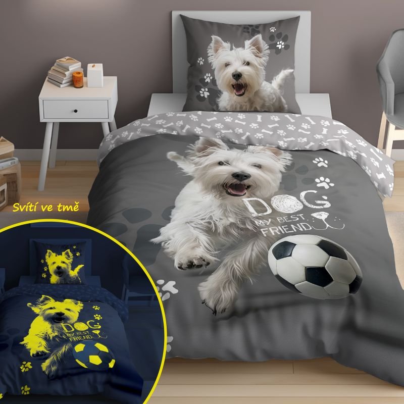 Obliečky 140x200 PES futbalista - svietiace