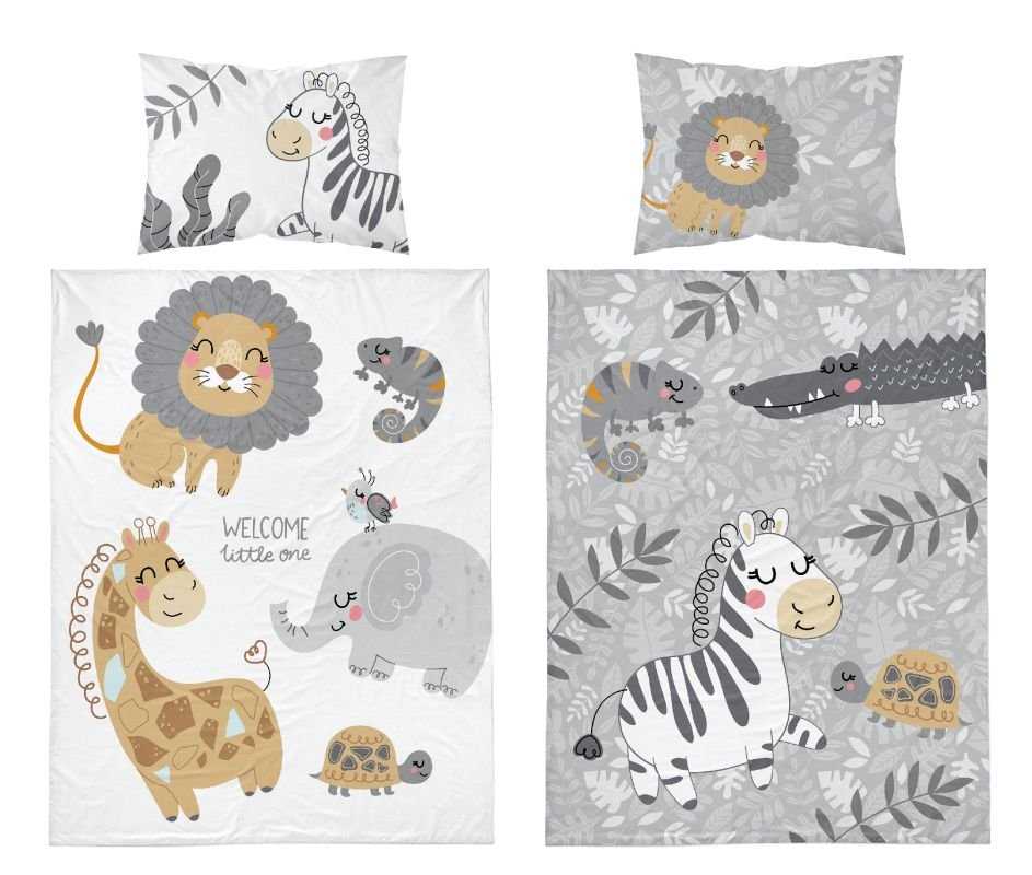 Bambusové obliečky do postieľky 100x135 ZVIERATKÁ ZOO