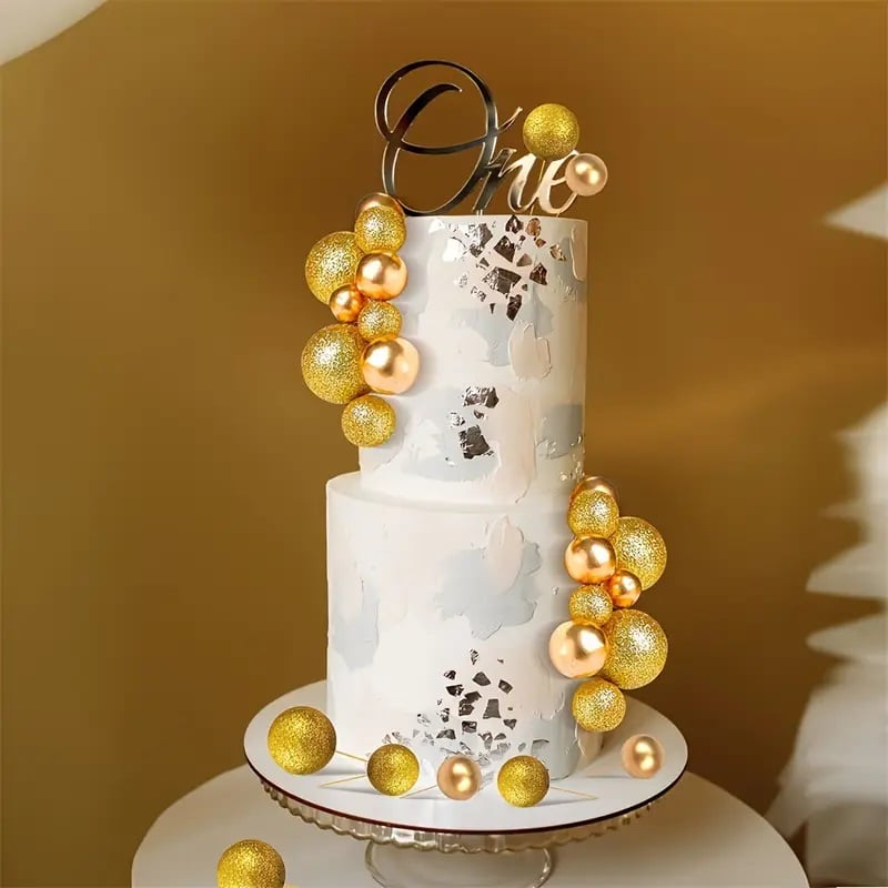 Tortový zápich GULIČKY gold (108ks)