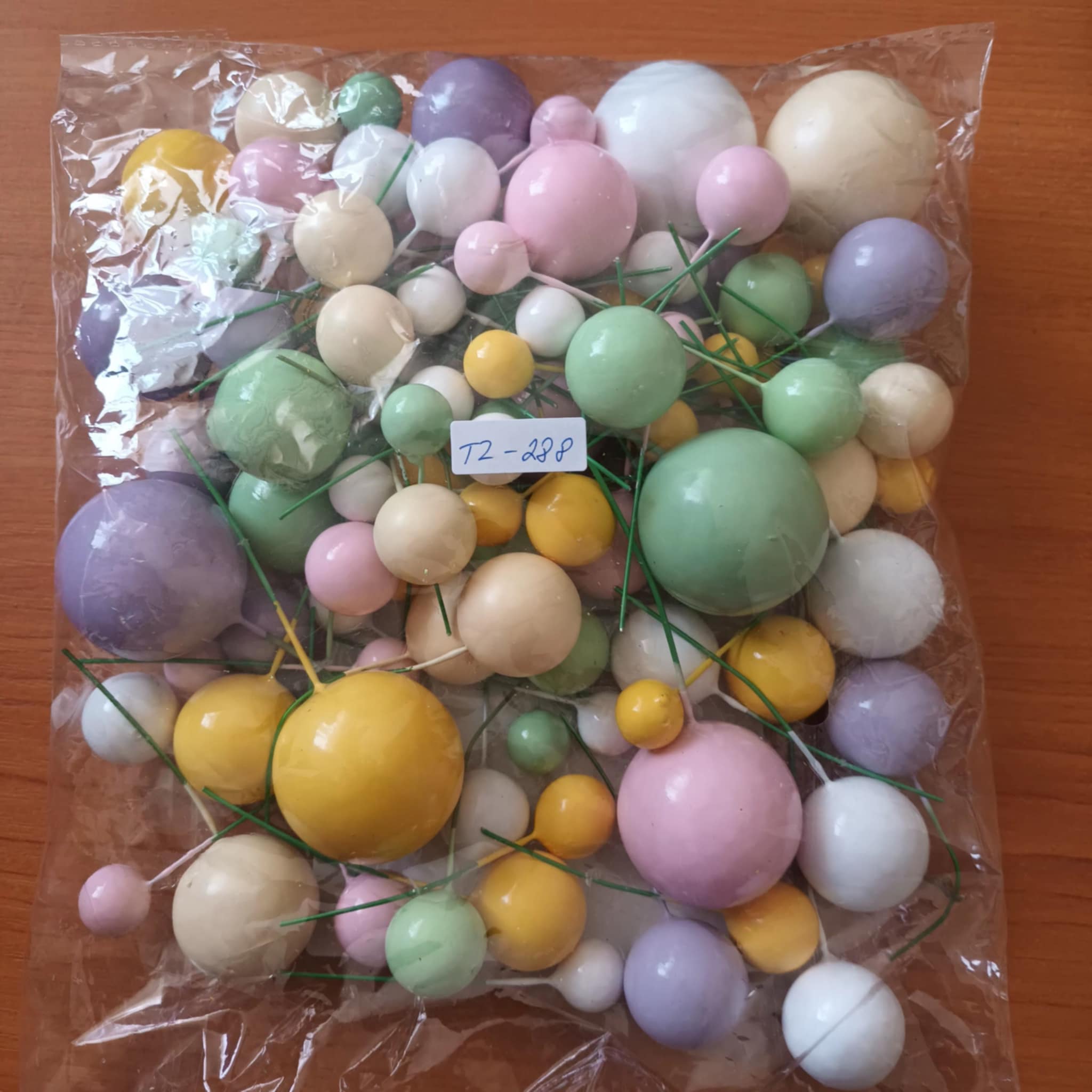 Tortový zápich GULIČKY pastel 01 (108ks)