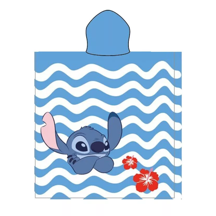 Pončo 55x110 LILO A STITCH kúpanie (rýchloschnúce)