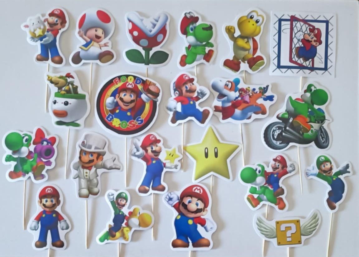 Tortový zápich SUPER MÁRIO (15ks)