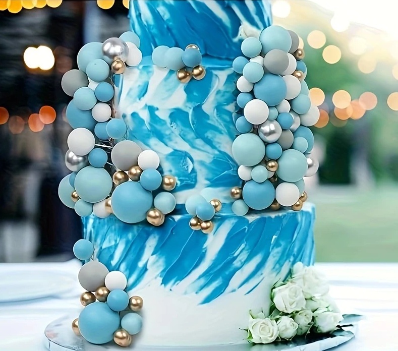 Tortový zápich GULIČKY mix modré (115ks)