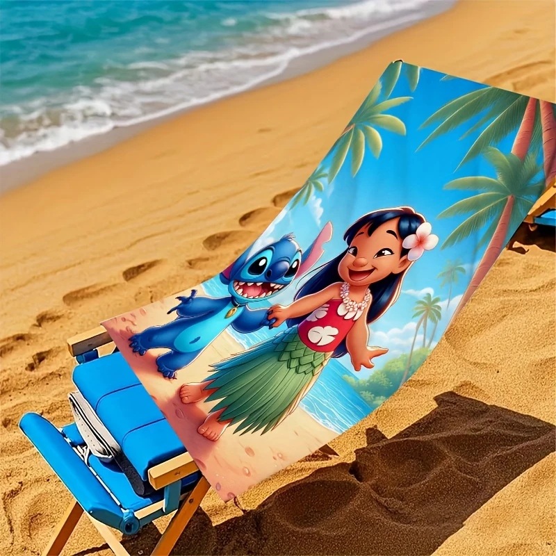 Osuška 70x150 LILO A STITCH palmy (rýchloschnúca)